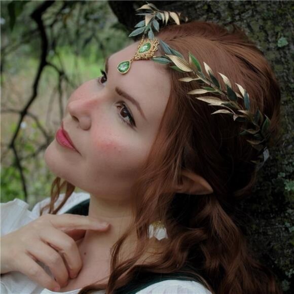 Renaissance Fairy Flower Crown - Handmade Elf Crown Woodland Headpiece